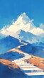 Triumphant Journey: Majestic Sunrise Illuminates the Path to Success at Mountain Summit, Abstract 4K Wallpaper,Abstract path to the top of the mountain, successful goal achievement concept background,