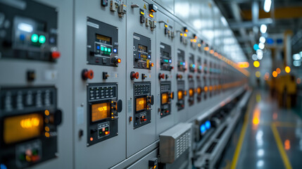 Electrical cabinet with electrical panels and energy measurement equipment inside, representing the concept of smart energy management