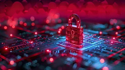 Poster - Lock Secured on Computer Circuit