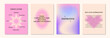 Aesthetic abstract gentle gradient background with ispiration and motivation quotes and phrases posters on blurred pattern. Modern print for social media stories, album covers, banners, templates