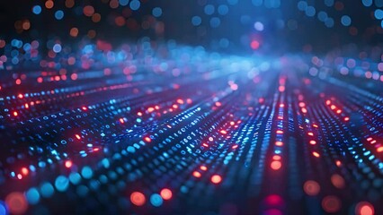 Poster - Close-up View of Illuminated Circuit Board With Bokeh Effect
