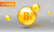 Nutrition sign vector concept. The power of vitamin B5. Chemical formula