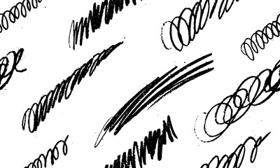 Fototapete - Seamless black and white pattern vector background. Sketchy Hand Drawn graphic print. Vector brush strokes design elements. Perfect for wallpapers, pattern fills, web page backgrounds, surface texture