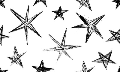 Wall Mural - hand drawn seamless pattern with stars. star background design