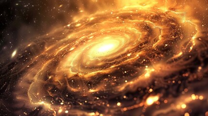 Wall Mural - majestic spiral galaxy illuminated with stars and dust