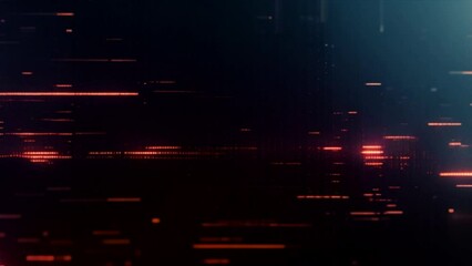 Poster - dark, abstract tech wallpaper with glowing green code and a futuristic matrix pattern