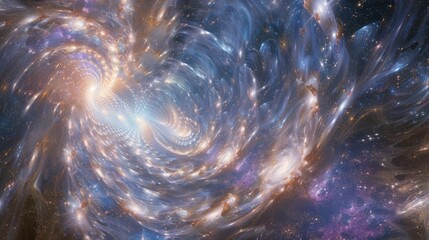 Wall Mural - mesmerizing cosmic galaxy swirl with brilliant star clusters