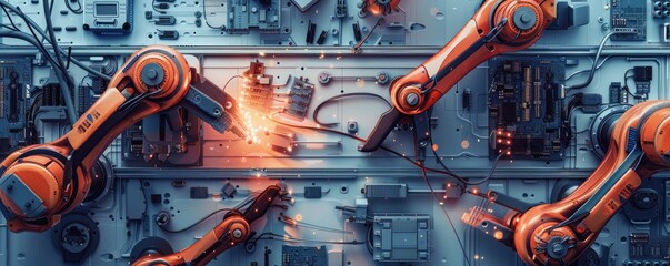 Poster - Advanced robotics technology at work in electronics manufacturing