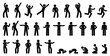 © north100 - stick figure man, isolated pictogram of people, stickman icon, set of various poses and gestures
