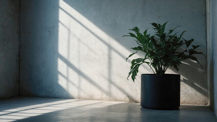 Wall Mural - creative layout of colorful palm leaves on a white background in the rays of the sun, with shadows. 