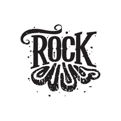 Canvas Print - Rock slogan lettering calligraphy logo t shirt vector