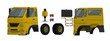 set of Truck parts on white background