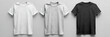 T-shirt mockup in white gray and black colors. Mockup, generative ai