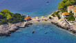 AERIAL: Tourists are enjoying the summer activities on the shores of Hvar island