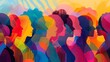 © Rattanathip - A group of diverse women in colorful silhouettes, facing left.