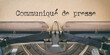 Text written with a vintage typewriter - Press release in french - Communiqué de presse