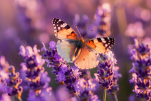 Butterfly On Lavender Flower
