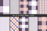 Fototapeta Las - Set of seamless patterns plaid. Geometric pattern background. Square seamless pattern abstract