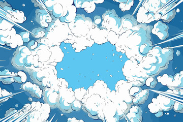 Fototapete - Comic Blank Speech Bubble With Copy Space Over Color Background Design. Empty Template In Explosion Framework Representing Advertisement And Promoting Business.