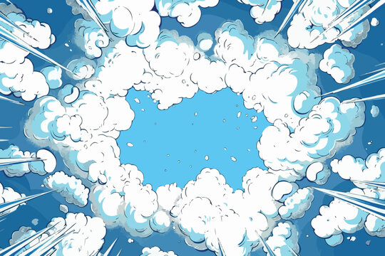 Comic Blank Speech Bubble With Copy Space Over Color Background Design. Empty Template In Explosion Framework Representing Advertisement And Promoting Business.