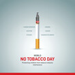 Concept of No smoking and World No Tobacco Day 2024. World No Tobacco Day creative template, banner, poster, social media post, greetings card. 'Protecting children from tobacco industry interference
