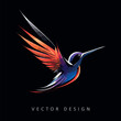 colibri minimalist elegant vector design isolated illustration