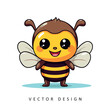 cute honey bee minimalist vector design isolated illustration