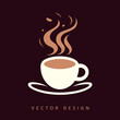 hot coffee minimalist elegant vector design isolated illustration