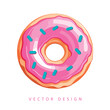 sweet tasty donut minimalist vector design isolated illustration