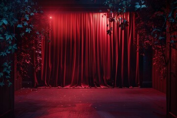 Poster - dark red theater curtain