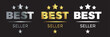 © becky studio - Set of best seller emblem design. Elegant best seller award badge design. Set of best seller label. 11:11