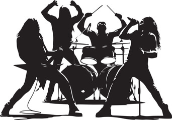 Canvas Print - Heavy Metal Band Silhouette