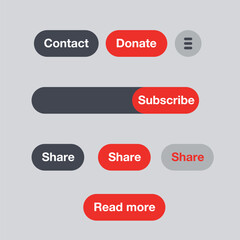 Fototapete - Modern web button set bright color