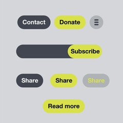 Fototapete - Modern web button set bright color