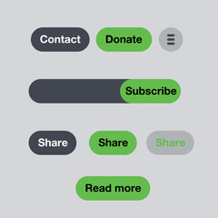Fototapete - Modern web button set bright color