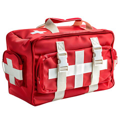 First aid kit on isolated transparent background