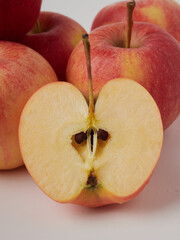 Wall Mural - Shiny red apples, isolated on white background.