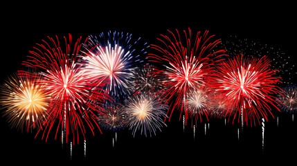 Wall Mural - Isolated on a background of pure black, fireworks
