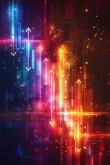 Poster - technology background featuring dynamic arrow elements.