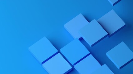 Aufkleber - Blue geometric background, abstract minimalist design, 4k seamless looped video, 3d render