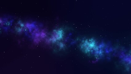 Wall Mural - deep space travel through stars 4k motion background, blue and purple nebula, glowing galaxy design element