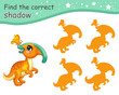Find correct shadow of parasaurolophus baby dinosaur vector