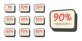 Fototapeta  - Set of retro discount icons. Stickers for sale events. Vintage signs for offer price.