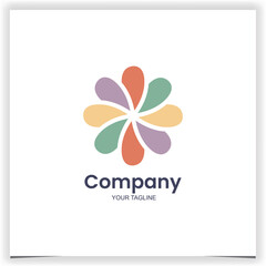  Vector colorful flower with petals logo design template