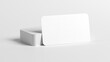 Business card mockup. White color. 3.5 x 2 in. 89 x 51 mm. Rounded corners. 3d illustration.