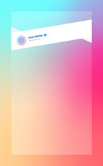 Poster - Vertical story template in gradient colors. Social media frame vector illustration.