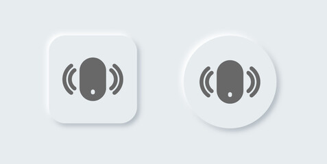 Remote solid icon in neomorphic design style. Keyless control signs vector illustration