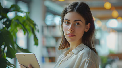Poster - Young content creator working on tablet