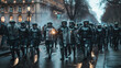 Anti-riot police squad on the street