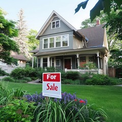 Aufkleber - A picturesque suburban house with a 